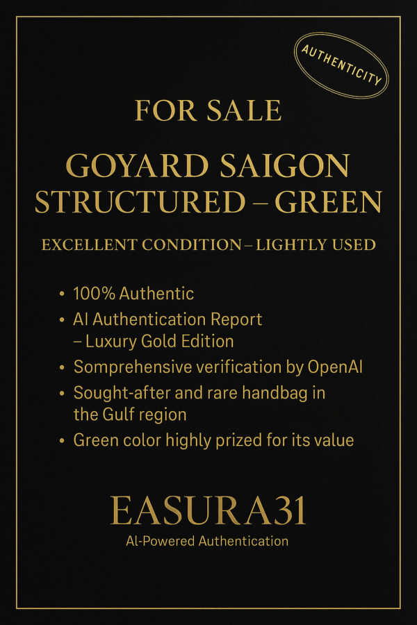97219C52-0BF1-47F2-AD1B-E817F08FA2B6 Goyard Saïgon PM Structured – Green Rare Luxury Top Handle Satchel
