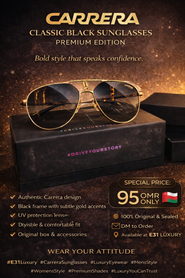 🕶 Carrera Classic Black Sunglasses – Premium Edition