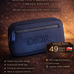 👜 DIOR Iconic Navy Blue Pouch – Limited Edition